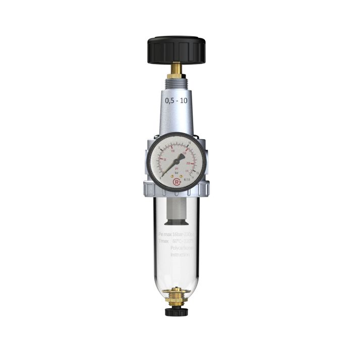 RIEGLER Filterregler »Standard«, mit Polycarbonatbehälter, BG 1, G 3/8, vorne