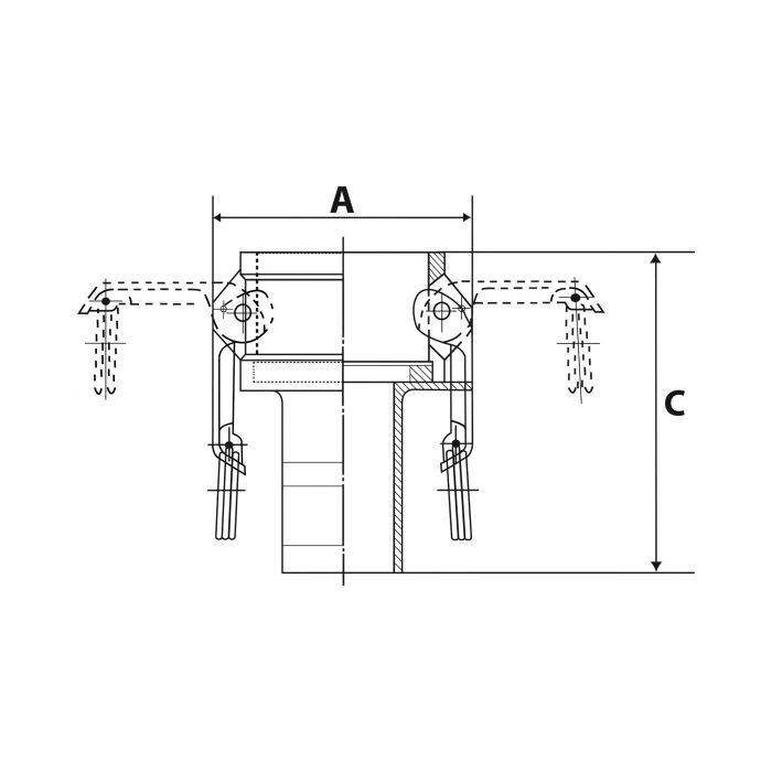 RIEGLER Kamlok-Schnellkupplungsdose, Typ C, ES, LW 25, für Stecker-Ø 37_1