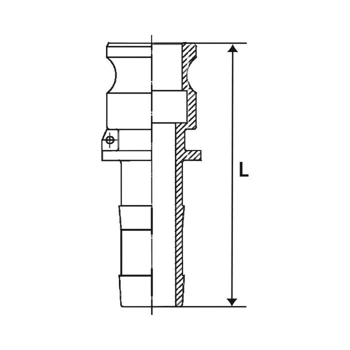 RIEGLER Kamlok-Schnellkupplungsstecker mit Tülle, Typ E, ES 1.4401, LW 50_1