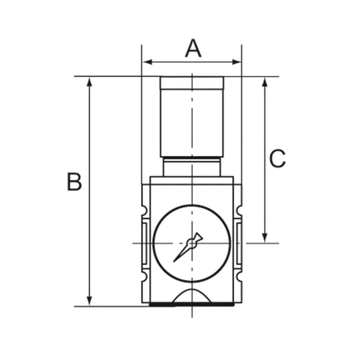 RIEGLER Druckregler »FUTURA«, inkl. Manometer, BG 4, G 1, 0,5 - 10 bar, Zeichnung