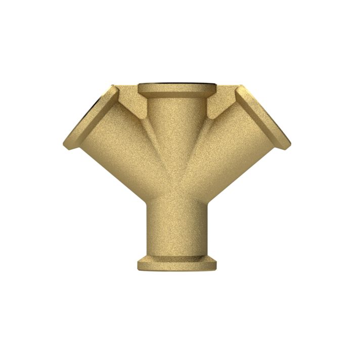 RIEGLER Verteiler, 3fach, G 1/2 i., 3 x G 1/2 IG, Messing blank, Frontansicht