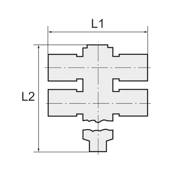 RIEGLER T-Mehrfachverteiler »Blaue Serie«, 4-fach, drehbar, R 1/8 a. Ø8mm_1