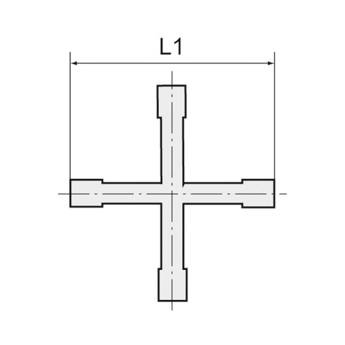RIEGLER Kreuzverbindungsstutzen, für Schlauch LW 6 mm, POM_1