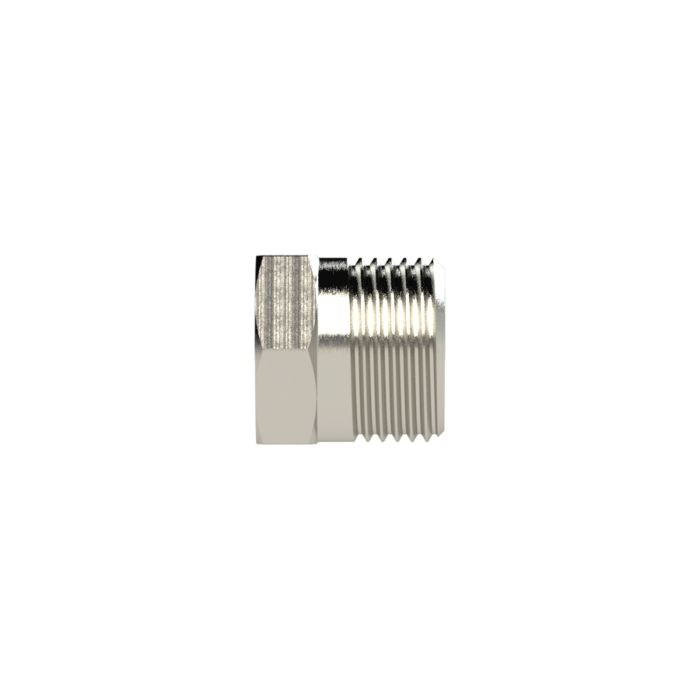 RIEGLER Reduziernippel, R 1/2 a., G 1/4 i., SW 22, Messing vernickelt_2