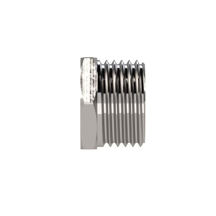 RIEGLER Reduziernippel, kurz, G 1/4 a., G 1/8 i., SW 17, Edelstahl 1.4571_2