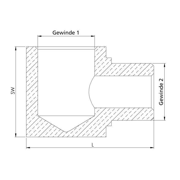 RIEGLER L-Einschraubverteiler, G 1/4, SW 22, Messing_1