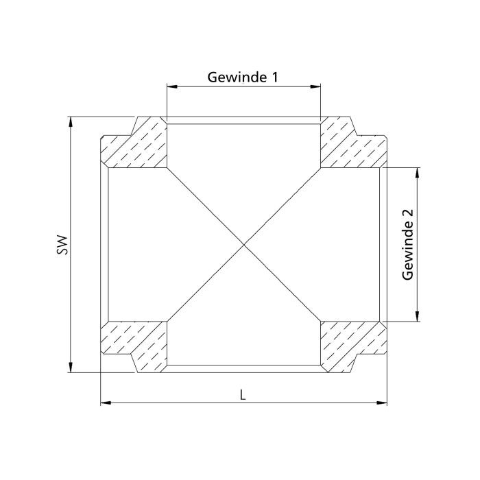 RIEGLER Kreuz-Verteiler, M5, SW 8, Messing_1