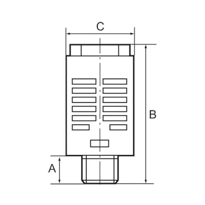 RIEGLER Kunststoff-Schalldämpfer G 3/4, Stahlnetz/Baumwollstreifenfüllung_1