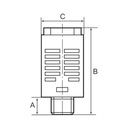 RIEGLER Kunststoff-Schalldämpfer G 3/4, Stahlnetz/Baumwollstreifenfüllung_1
