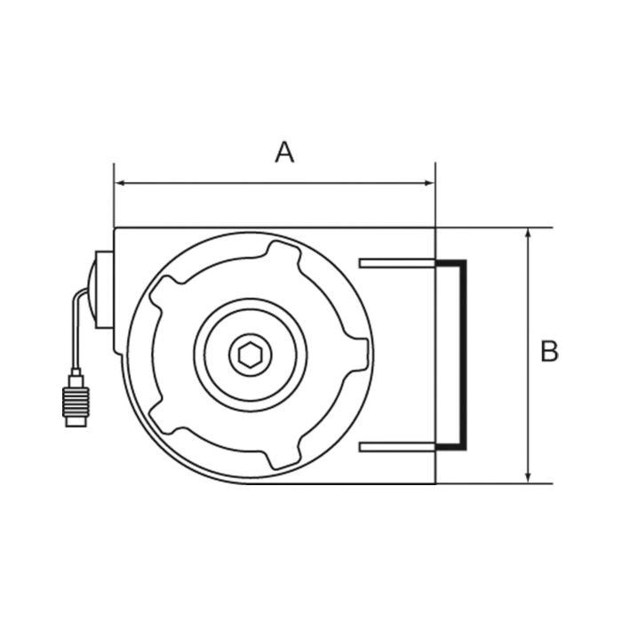 RIEGLER Schlauchaufroller Kompaktausführ., PU-Schl. ø 12x8, G 1/4, 7 m_1