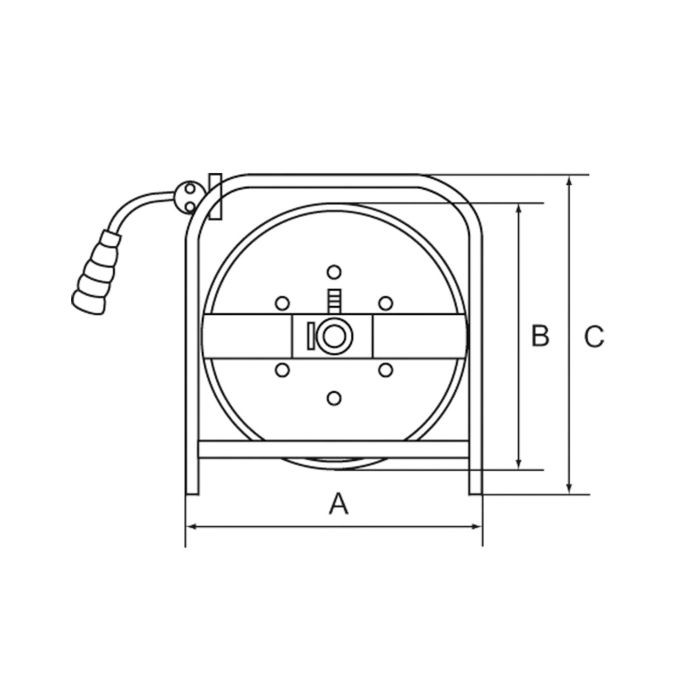 RIEGLER Schlauchaufroller, mobiler Einsatz, PU-Schl. ø 12x8, G 3/8, 50 m_1