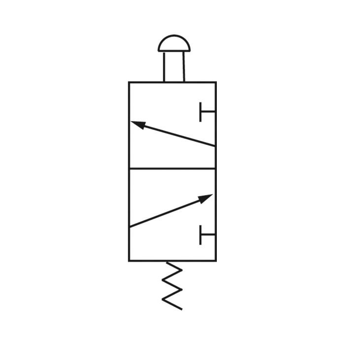 RIEGLER 3/2-Wegeventil, manuell »M3«, Pilztaster, NC, monost., G1/8, schw_1