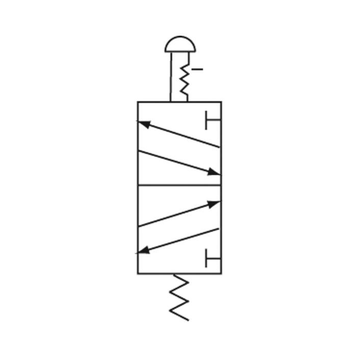 RIEGLER 5/2-Wegeventil, manuell »M5«, Pilztaster, Notrastung, G 1/4_1