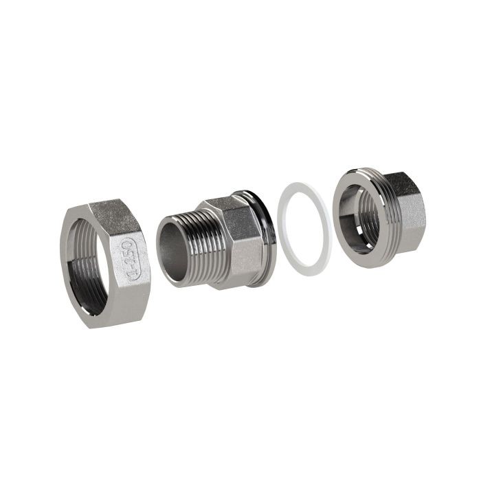 RIEGLER lös. Doppelgew.nippel, flachdicht., G 1/2, I/A, SW 38, ES 1.4408_3