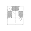 RIEGLER T-Verteiler, anflanschbar, G 1/8 Aluminium, SW 16_1