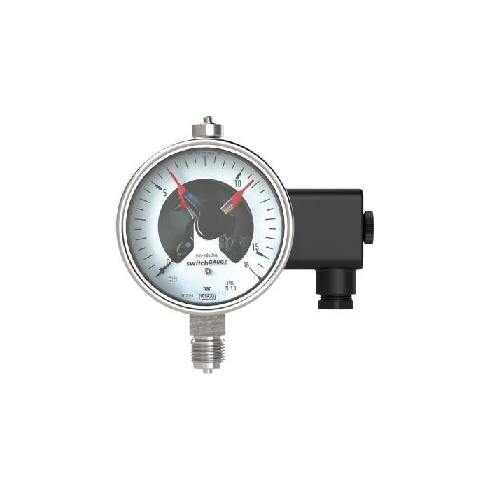 RIEGLER Kontaktmanometer, G 1/2 radial unten, Messber. 0-40,0 bar, Ø 100_2