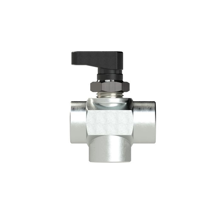 RIEGLER 3-Wege-Mini-Kugelhahn, L-Bohrung, MS verchromt, G 1/4 IG, DN 5_2