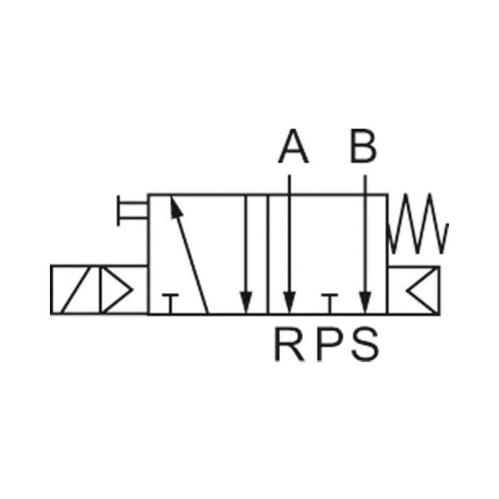 RIEGLER 3/2-5/2-Wegeventil, NAMUR, G 1/4 (1), G 1/4 (3 + 5), 24 V DC_1