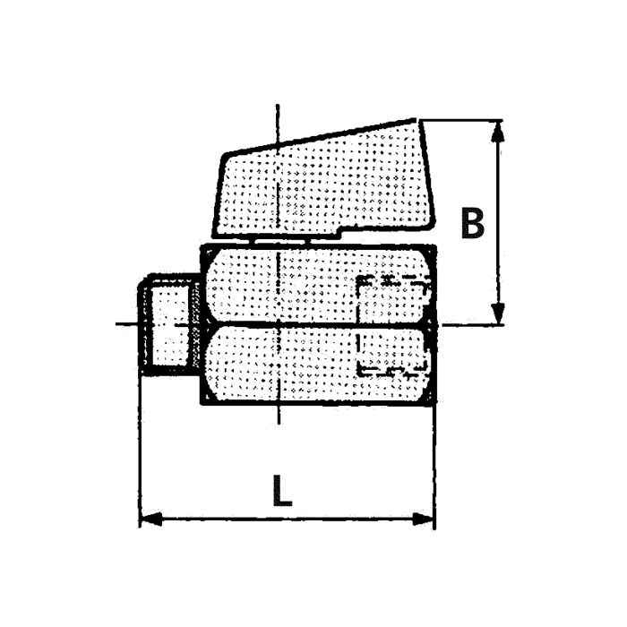 RIEGLER Mini-Kugelhahn »valve line«, MS vern., Drehgriff, G 1/4 IG/AG_1