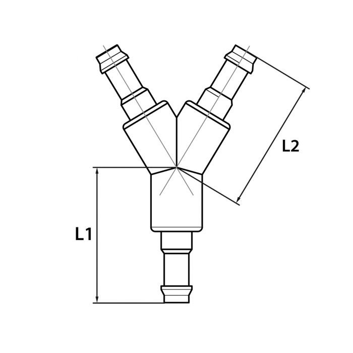RIEGLER Y-Schlauchverbindungsstutzen, für Schlauch LW 4, Messing und POM_1
