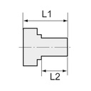 RIEGLER Reduziernippel lang, G 3/8 a., G 1/2 i., SW 24, Messing_3