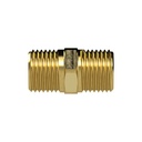 RIEGLER Doppelgewindenippel, R 1/4 a., R 3/8 a., SW 19, Messing_2