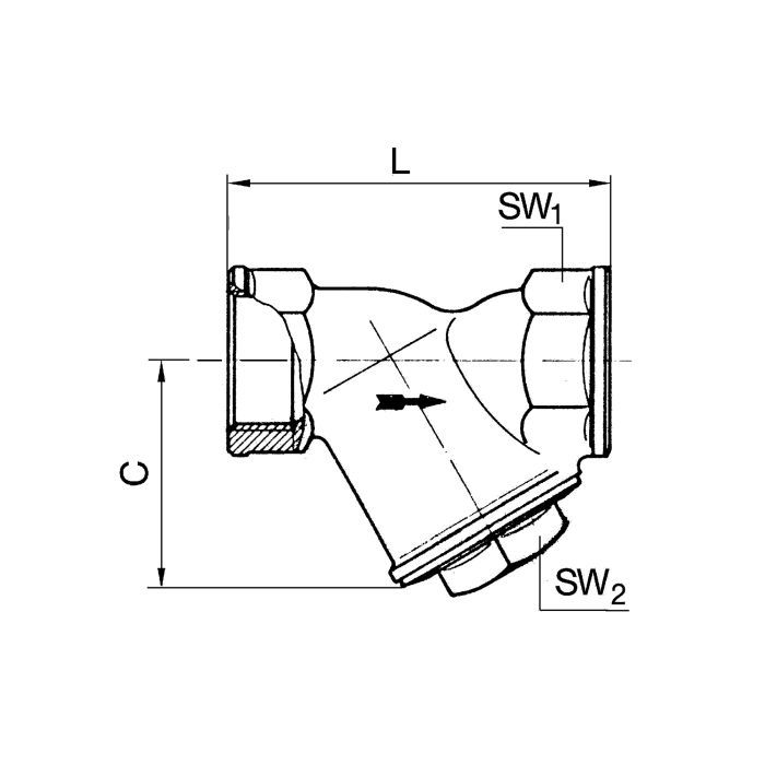 RIEGLER Schmutzfänger, Rotguss, G 1, DN 25, MW 0,6 mm_1