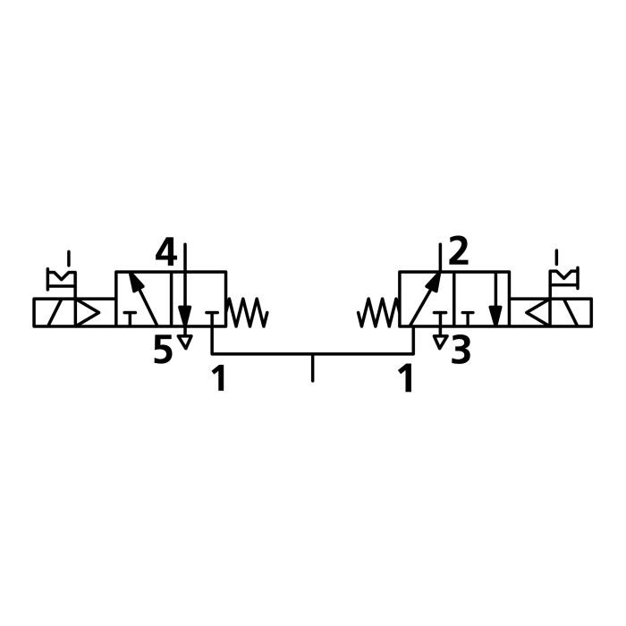RIEGLER 2x3/2-Wegeventil, elektropneumatisch, monostabil, G 1/4, NC-NO_1