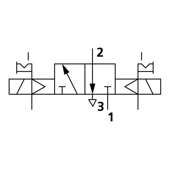 RIEGLER 3/2-Wegeventil, elpn., ext. Steuerluft, bistabil, G 1/4, 12 V DC_1
