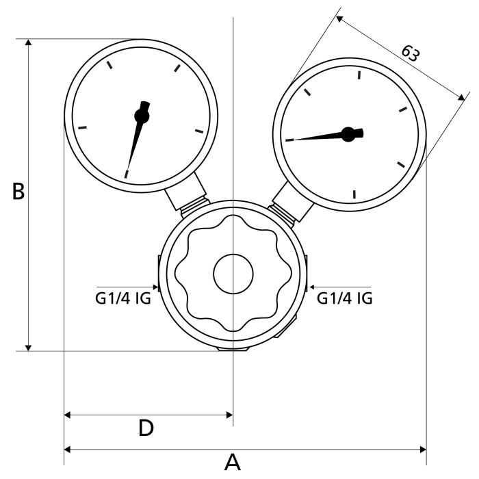 RIEGLER Leitungsdruckregler 300 bar, inkl. Mano, G 1/4 IG, 1 - 200 bar_3