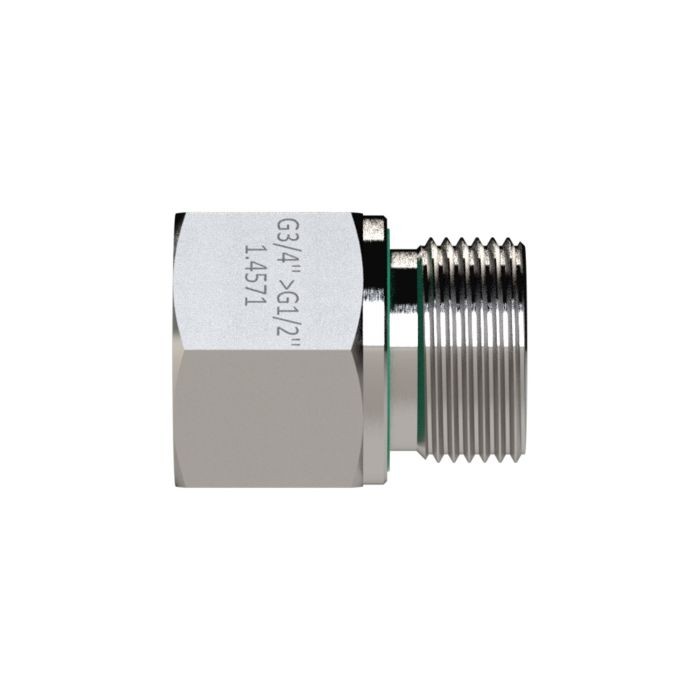 RIEGLER Lange Wechselreduzierung, G 3/4 a. G 1/2 i., ES 1.4571, FKM_2