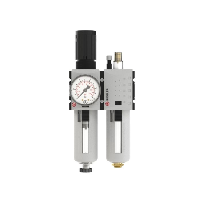 RIEGLER Wartungseinheit 2-tlg. »FUTURA«, PC, BG 1, G 1/4, 0,5-10 bar, HA_1