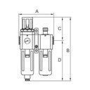 RIEGLER Wartungseinheit 2-tlg. »GA«, PC-Beh., BG 300, G3/8, 1,5-9 bar, HA_1