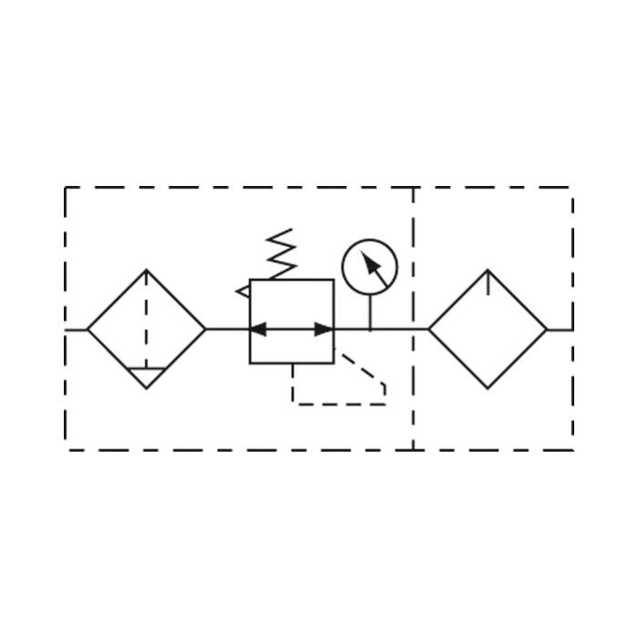RIEGLER Wartungseinheit 2-tlg. »GA«, PC-Beh., BG 300, G1/2, 1,5-9 bar, VA_2