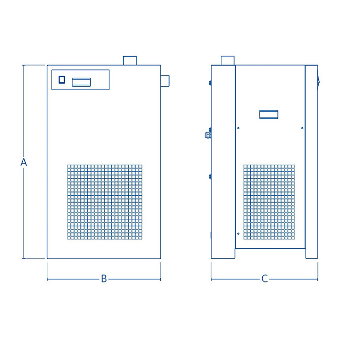 BEKO Druckluft-Kältetrockner DRYPOINT RAc 0006 mit BEKOMAT, luftgekühlt, 36 m³/h_Zeichnung