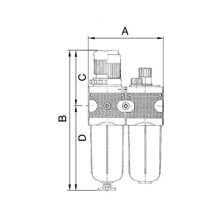 RIEGLER Wartungseinheit 2-tlg. »multifix«, mit PC-Behälter, BG 1, G 1/4_3