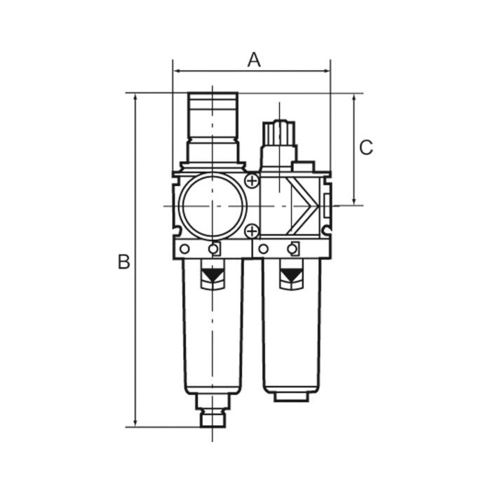 RIEGLER Wartungseinheit 2-tlg. »variobloc«, mit PC-Behälter, BG 1, G 3/8_1