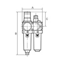 RIEGLER Wartungseinheit 2-tlg. »variobloc«, mit PC-Behälter, BG 1, G 3/8_1