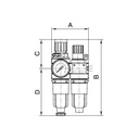 RIEGLER Wartungseinheit 3-tlg. »Standard-mini«, PC-Behälter, BG 0, G 1/8_1