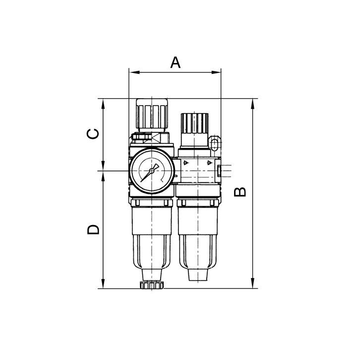 RIEGLER Wartungseinheit 3-tlg. »Standard-mini«, PC-Behälter, BG 0, G 1/4_1