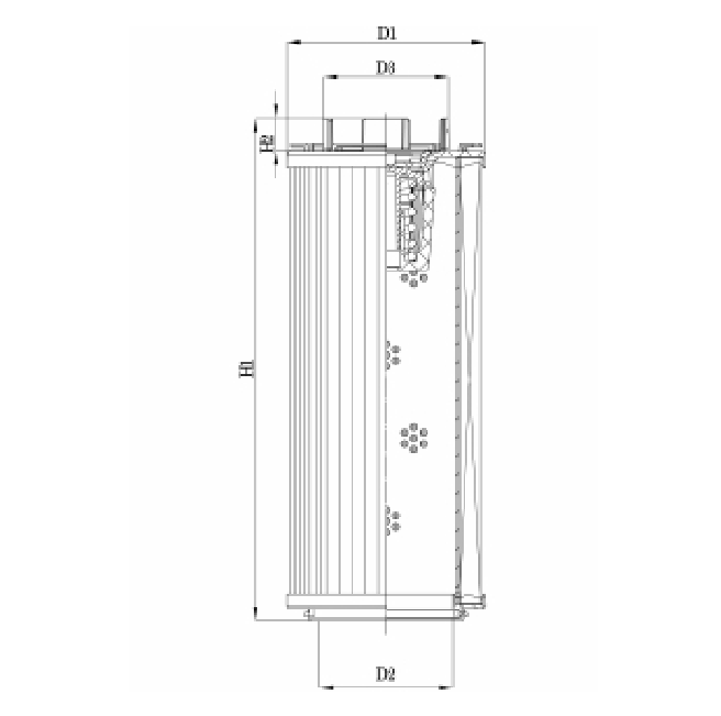 FILTREC Hydraulikfilterelement (Rücklauffilter) RHR1300GW05B3/AB1 Zeichnung