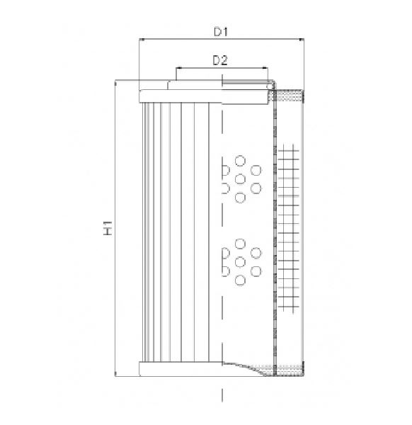 FILTREC Hydraulikfilterelement (Druckfilter) D114G10A Zeichnung