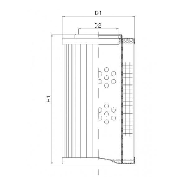 FILTREC Hydraulikfilterelement (Druckfilter) D312G03A Zeichnung