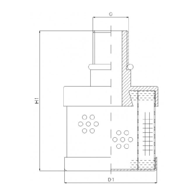 FILTREC Filterelement für SF-Filter HY40106 Zeichnung