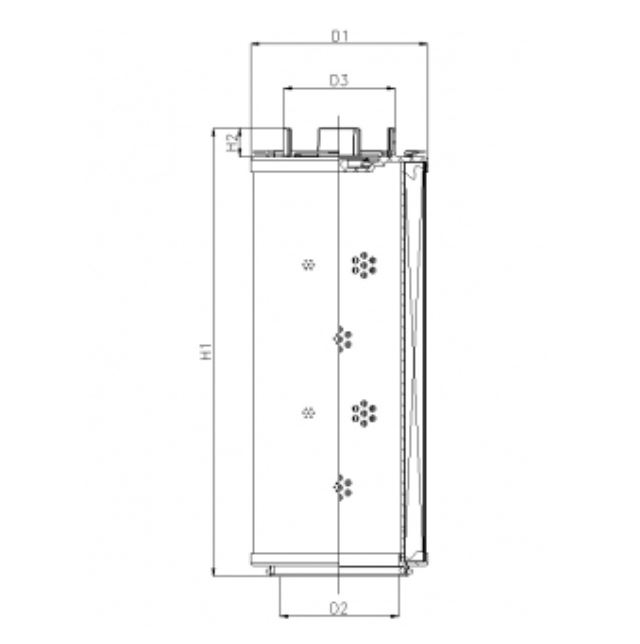 FILTREC Hydraulikfilterelement (Rücklauffilter) RHR90M15B3/AB1 Zeichnung