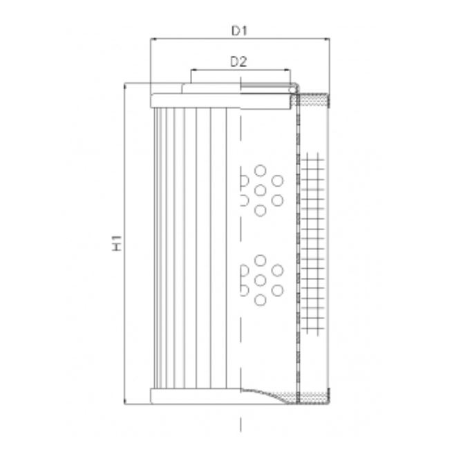 FILTREC Hydraulikfilterelement (Druckfilter) D113G10A Zeichnung