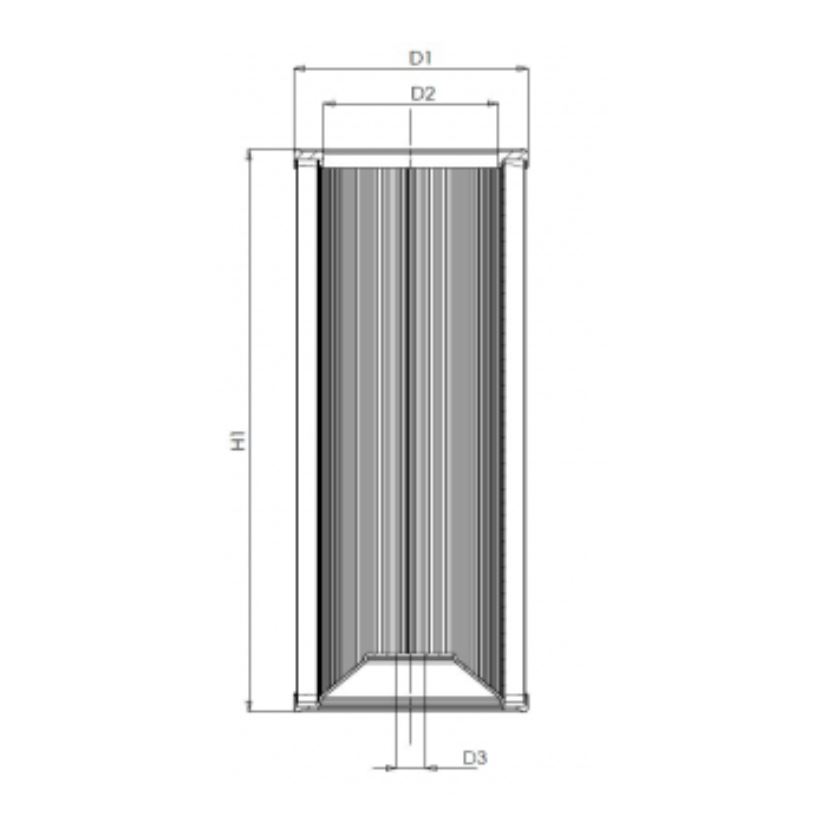 FILTREC Filterelement für SF-Filter HY24117 Zeichnung