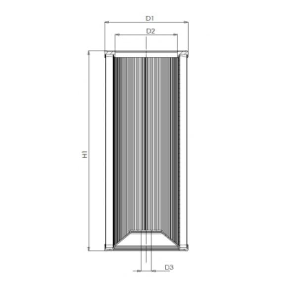 FILTREC Hydraulikfilterelement (Rücklauffilter) E722G06 Zeichnung