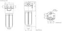FILTREC Leitungsfilter (Druckfilter) F100XD040C10ABB3DS000 Zeichnung