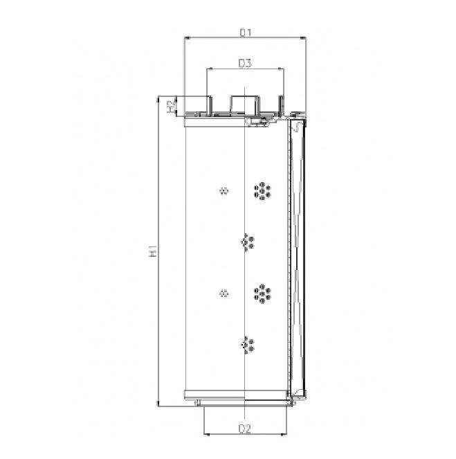 FILTREC Filterelement für Rücklauffilter RHR110G05B0/AB1 Zeichnung